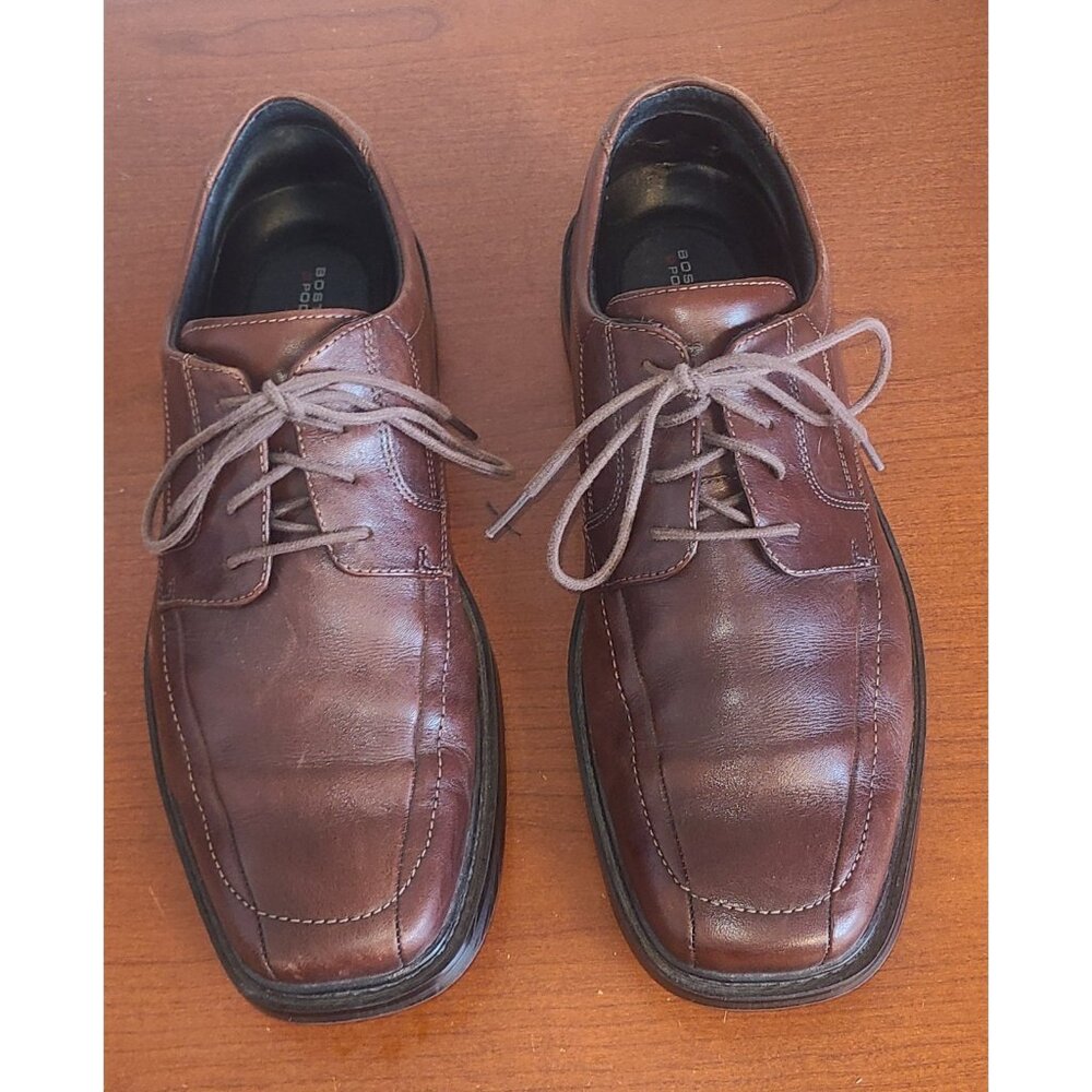 BOSTONIAN MEN'S SHOES 11M FLEXLITE  BROWN LEATHER BICYCLE TOE